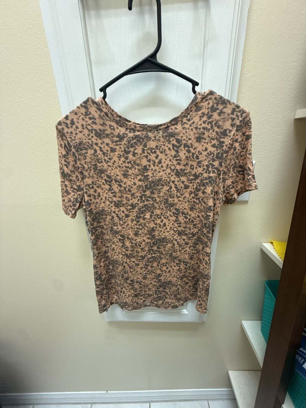 Nine West Soft Spun Leopard Print Short Sleeve T-Shirt